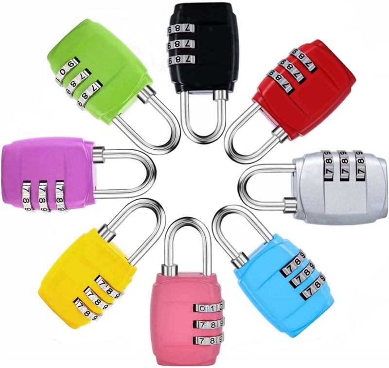 Moxweyeni 10 Pcs Digit Combinations Padlock Safe Cipher Lock Mini Combination Resettable Number for Suitcases Luggage Briefcases Computer Bags(Cute Style,Multicolor) 