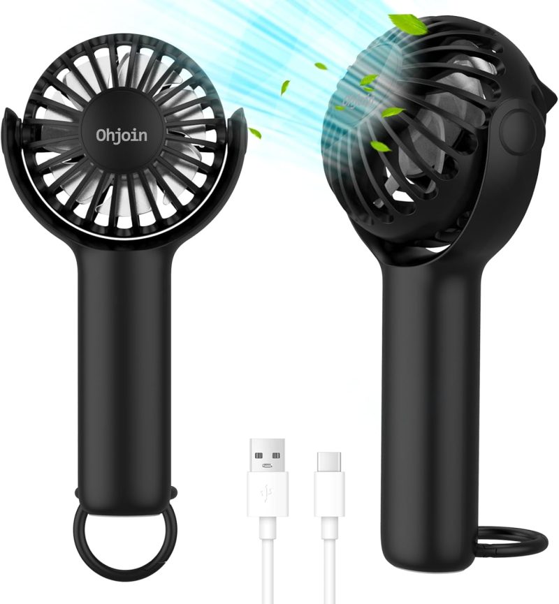 Handheld Fan Life7 – Ultimate Flexibility: Wide & Strong Airflow, 19.5H Max Cooling, 5000mAh Rechargeable, 5-Speed, LED Display, 3 IN 1 Portable Fan for Travel, Concerts, Sports Events