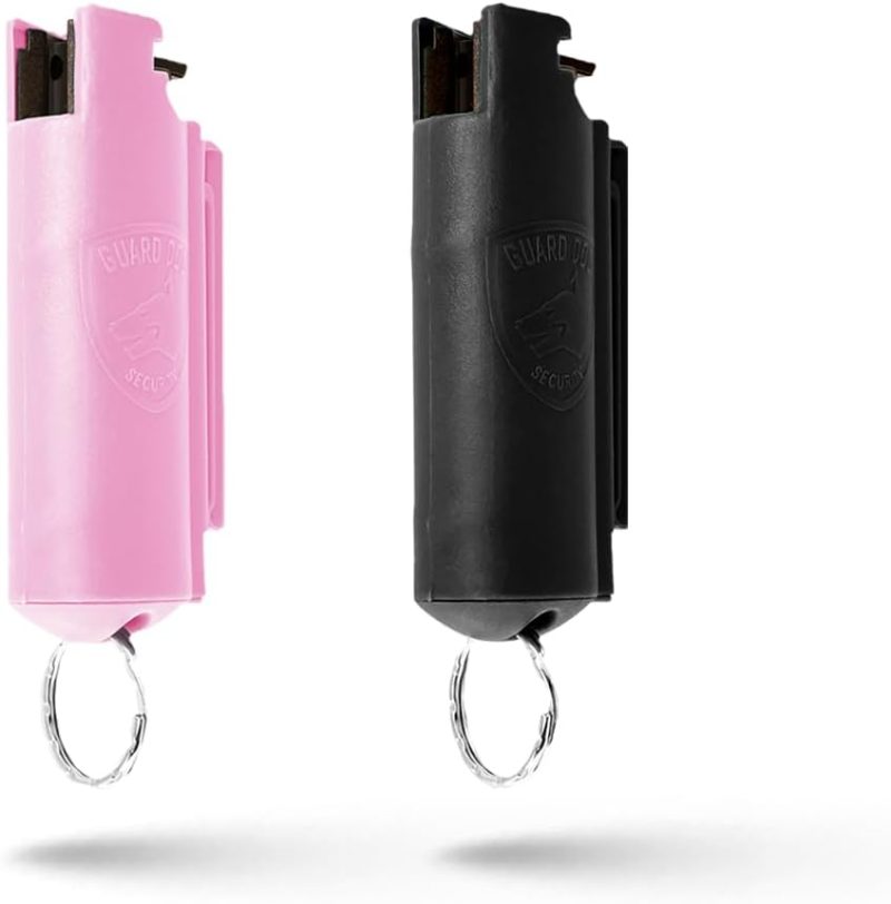 Guard Dog Security Quick Action Pepper Spray Self Defense Keychain, Maximum Strength 1.44 MC, OC Spray, 16-Foot Range, Twist-Lock Safety, Belt Clip for Easy Carry for Women and Men, Made in USA 