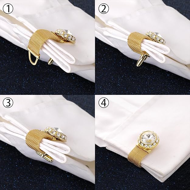 Birthstone Gold Tone Cufflinks for Men with Chain Shirt cuff links Wedding Business Birthday Christmas Gifts for Men 