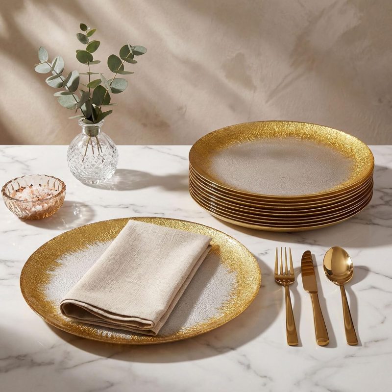 Gold Glass Charger Plates