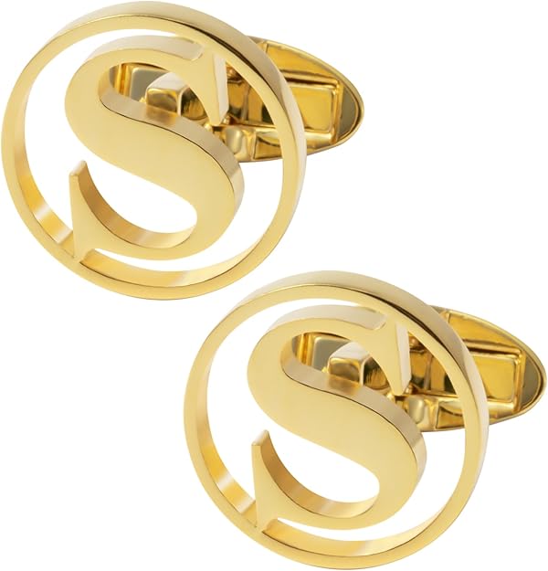 GWD Cufflinks for Men Classic Tuxedo Shirt Wedding Cuff Links Personalized Initials A-Z Gift