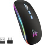 Optical Wireless Rechargeable Slim Mouse - Black