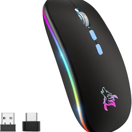 Optical Wireless Rechargeable Slim Mouse - Black