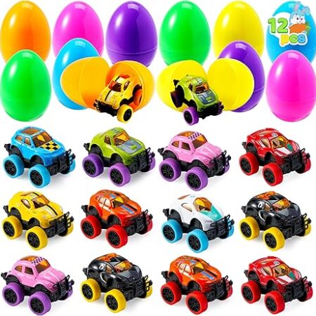 Set of 12 Pull Back Cars and 8 Road Blocks - Ideal for Children's Birthdays, Car Toy with Police Car, Racing Car and Ambulance, for Children 3-8 Years