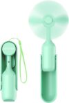 Portable Handheld Fan, Mini Foldable Hand Fan with USB Rechargeable Battery, Small Personal Pocket Fan for Girls, Women, Men, Outdoor, Travel(Green)