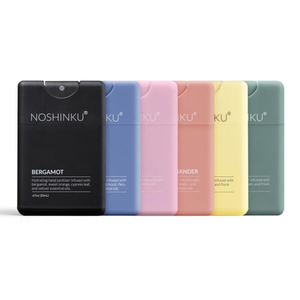 Noshinku - Refillable Hand Sanitizer Discovery , Travel Size Spray with Hydrating Botanical Oils, Natural Ingredients, All Natural Fragrances, Sugarcane Derived Alcohol, No Parabens, No Dyes
