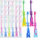 Gerrii Kids Toothbrushes Bulk Soft Lovely Little Kangaroo with Covers Suction Cup Individually Wrapped for Children Toddler Home School Camp Daycare Travel