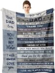 Gift for Dad from Daughter Son, Dear Dad Blanket for Father's Day, Throw Blankets Anniversary Birthday Super Soft Flannel Throw Blankets for Christmas Valentines Day for Bed Couch(50’’x60’’)