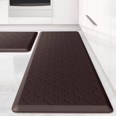 HappyTrends Cushioned Anti-Fatigue Rug,17.3"x28",Thick Waterproof Non-Slip Kitchen Mats Heavy Duty Ergonomic Comfort Rug for Kitchen,Floor,Office,Sink,Chocolate
