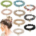 SILKIE x4 Set - Forget Satin - 100% Pure Mulberry Silk Black Brown Skinny Scrunchies Travel Pouch Everyday Hair Ties Elastics Hair Care Ponytail Holder No Damage (Chocolate)