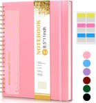 Pink Spiral Notebook 8.5" x 11"- A4 Large College Ruled Notebook for Work Women, 120 Pages 100GSM Thick Hardcover Spiral Writing Journal