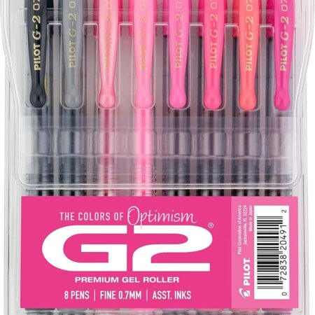 Pilot G2 Premium Gel Pens, Gel Roller Pens, Fine Point 0.7 mm Assorted Colors 8