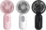 Mini Portable Fan , Cute Handheld Fan Battery Operated Lightweight Small Personal Fans with 3 Speeds and USB Rechargeable Eyelash Fans for Women Men Office Outdoor Travel Camping